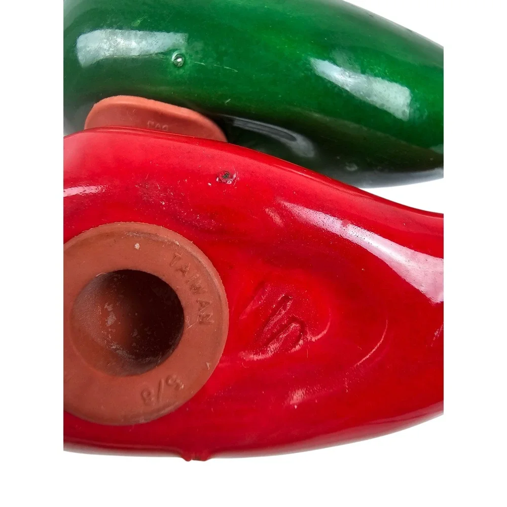 Vintage Ceramic‎ Chili Pepper Salt and Pepper Shakers Red Green Southwestern 3